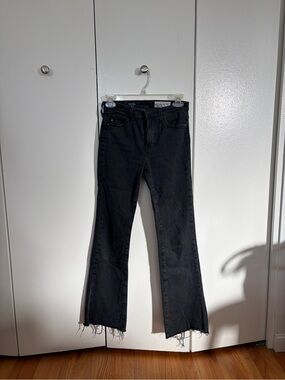 AG black washed jeans boot cut raw hem